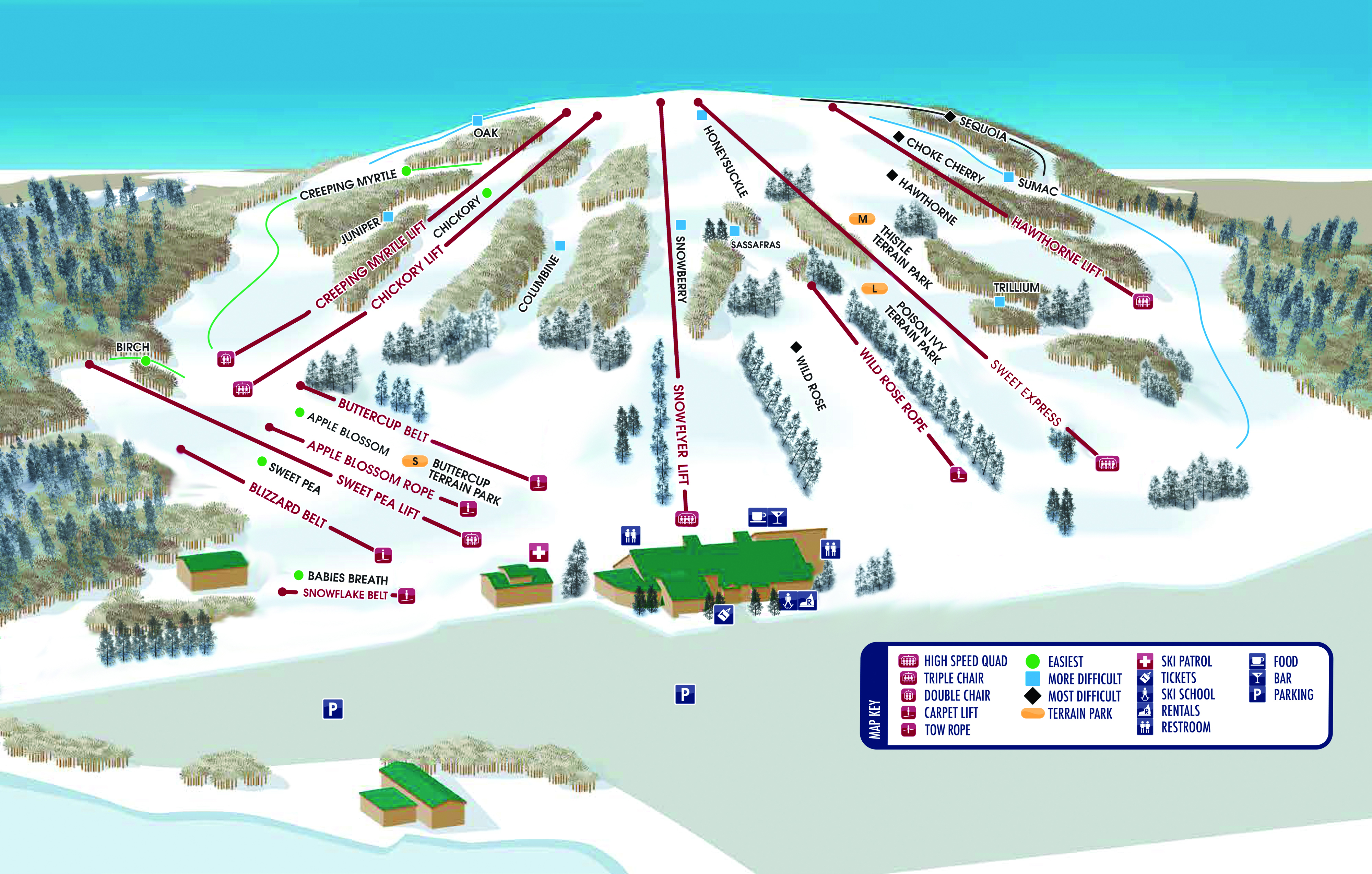 Bittersweet Ski Resort Trail Map
