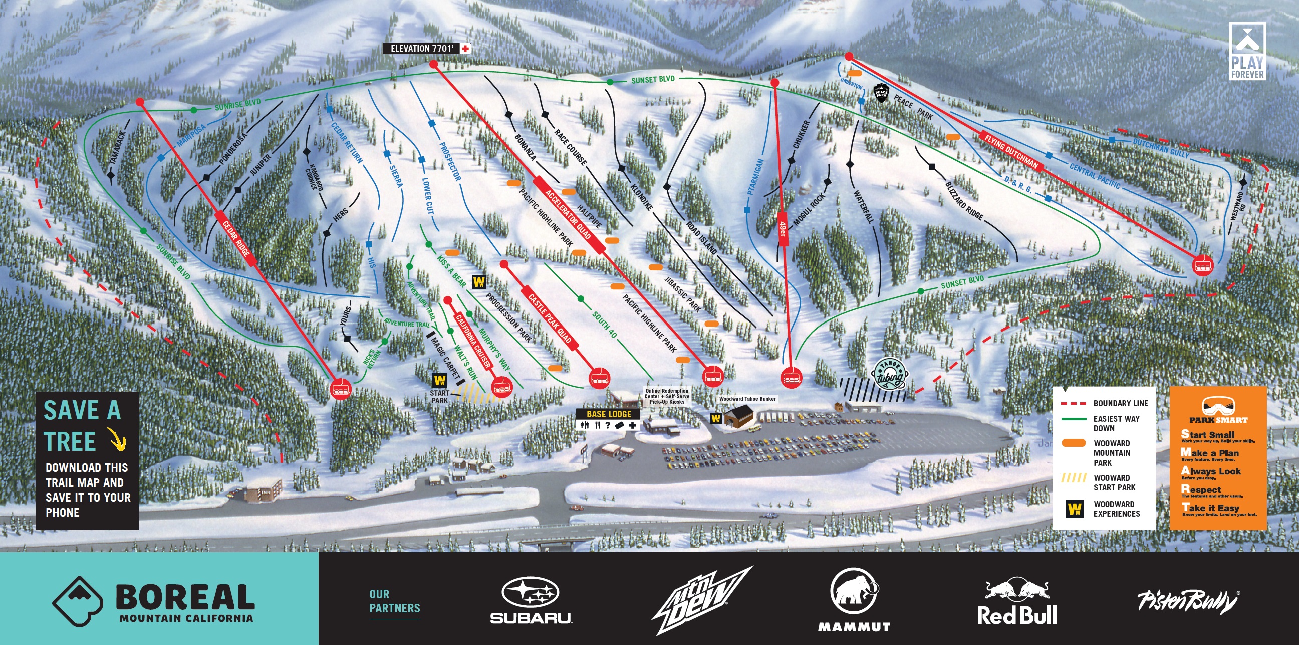 Boreal Mountain Resort Trail Map