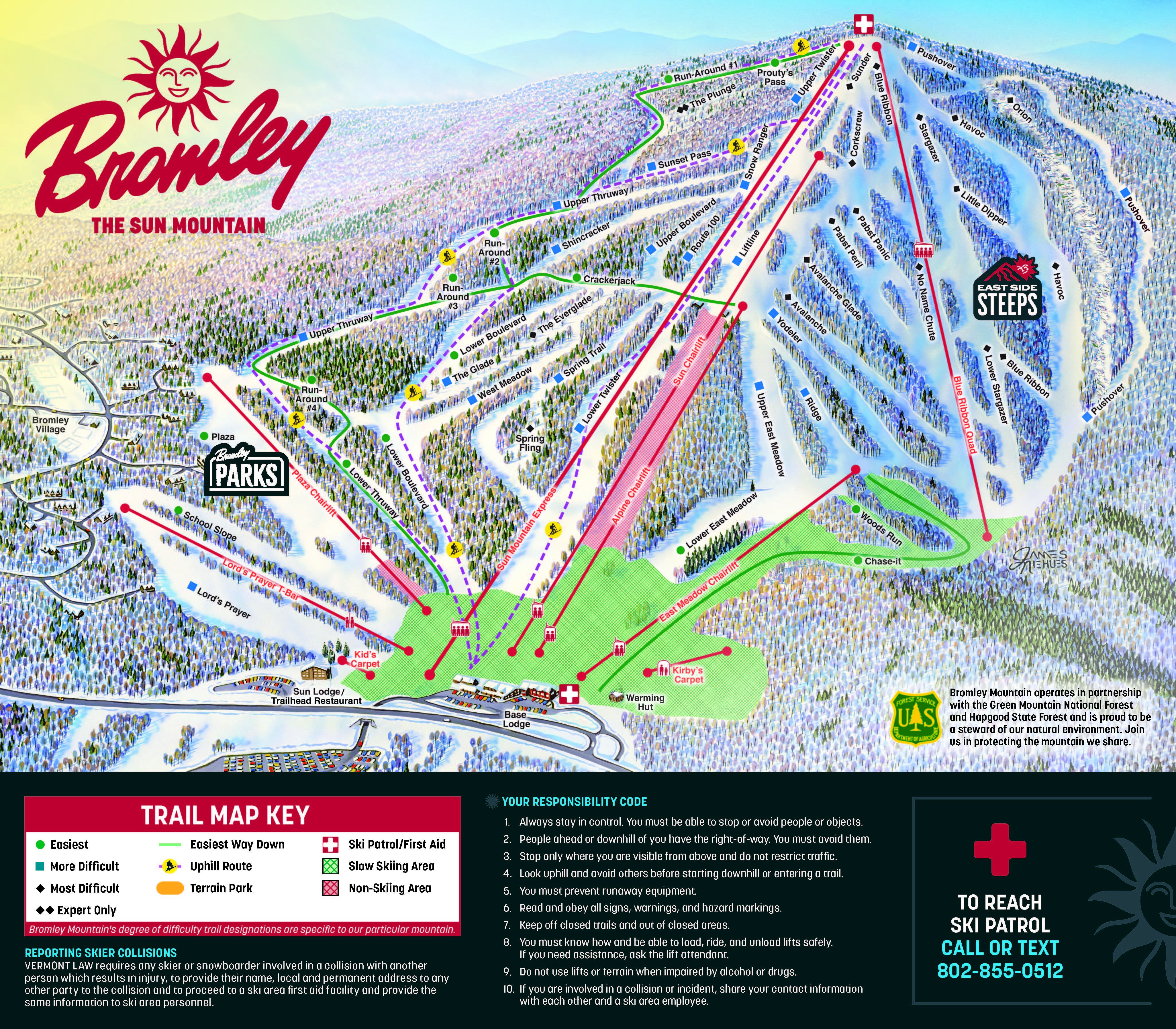 Bromley Mountain Trail Map