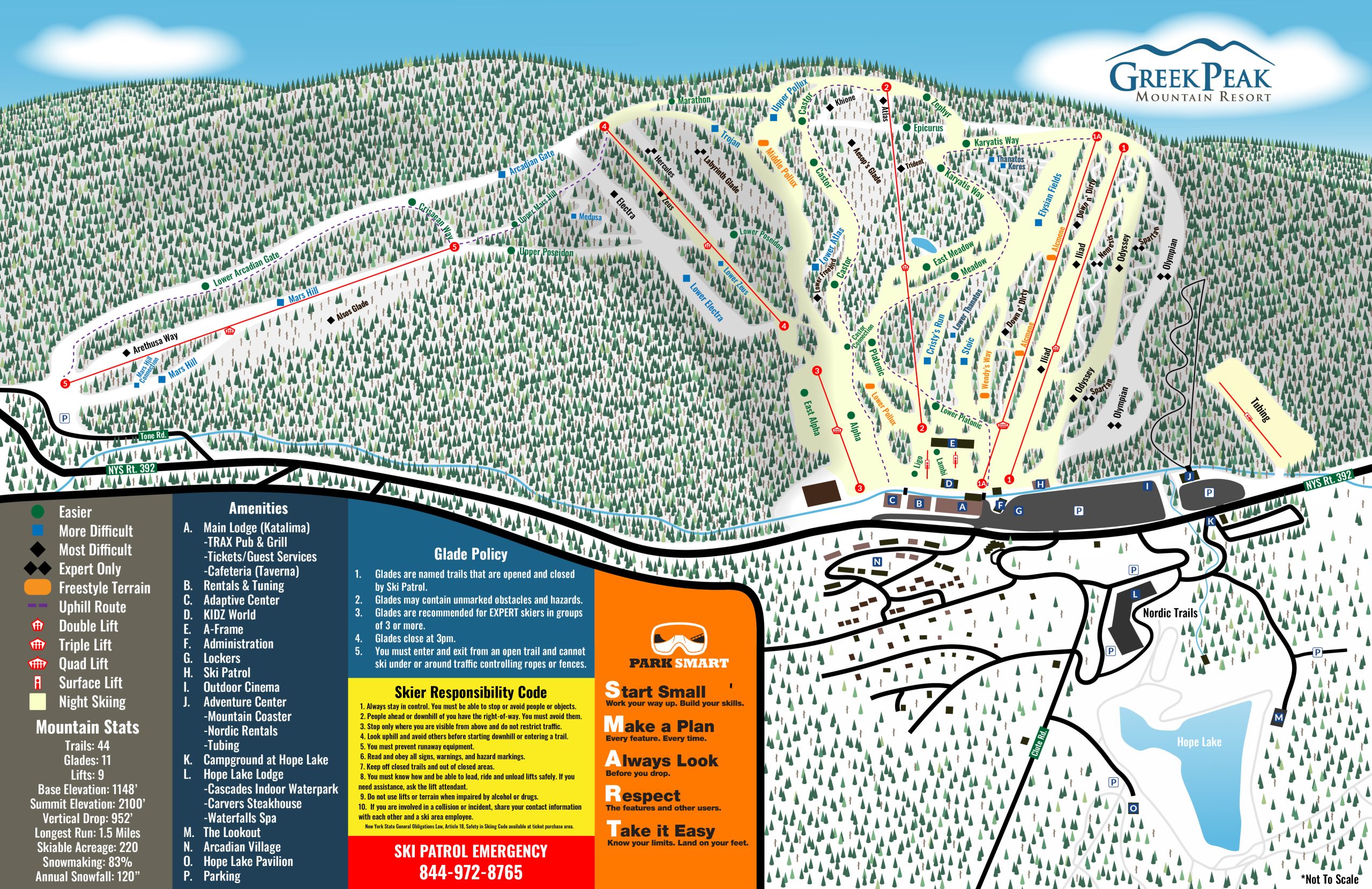 Greek Peak Trail Map