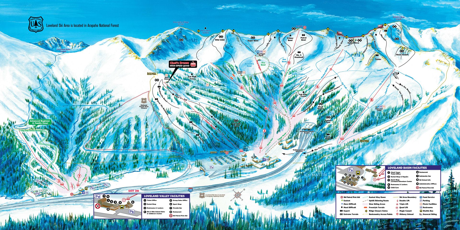 Loveland Ski Area Trail Map