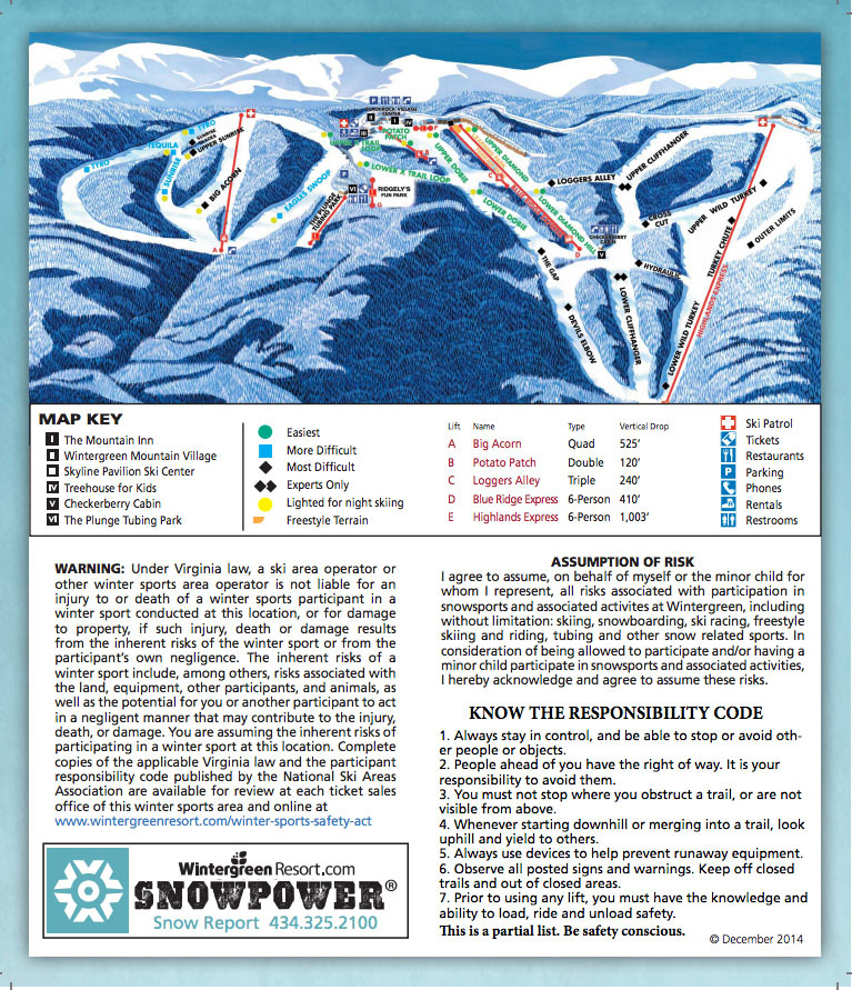 Wintergreen Resort Trail Map
